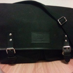 The Same Direction Black Canvas Crossbody Messenger Bag NEW